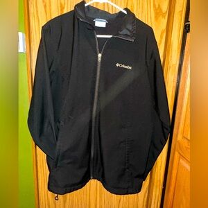 Women's Plus Black Columbia Sleek Zip Up Coat Windbreaker